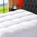 SOPAT Mattress Topper Queen Size Extra Thick Mattress Pad 8-21" Deep Pocket Soft Down Alternative Fill Mattress Protector Pillow Top Mattress Cover (60x80 Inches, White) (White Color)