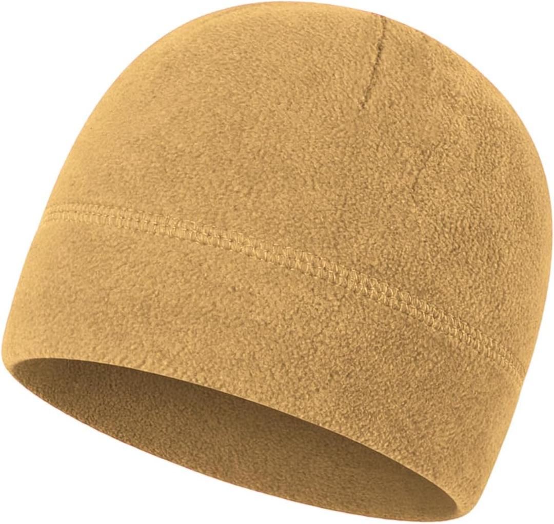 Warm Fleece Beanie Soft Skull Cap Lightweight Watch Caps Winter Hat for Men and Women (Khaki)