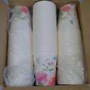 Maxcheck 100 Pcs Floral Party Supplies Bulk Summer Flower Paper Coffee Cups Disposable 9 oz Drinking Tea Cups for Tea Party Hot Cold Drinks Wedding Birthday Bridal Baby Shower(Pink Purple Flower)
