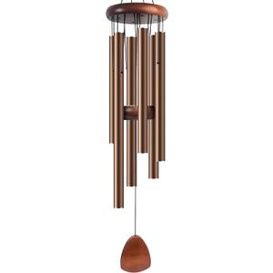 Large Aluminium Wind Chimes 37 Inches to Create a Zen Atmosphere Suitable for Outdoor, Garden, Patio Decoration. Classic Wind Chimes with Wind Catcher Suitable as A Gift for Unisex(Coffee)