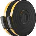 Kikerike Self Adhesive Foam Tape Weatherstrip 1in x 1in x 13Ft High Density Foam Insulation Strips Seal Weather Stripping with Strong Adhesive for Door and Window Sound Isolation Soundproofing