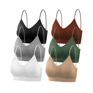 selizo 6 Pcs Sports Bras Pack - V Neck Cami Bralettes for Women M/L