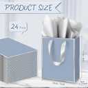 Yeaqee 24 Pack Metallic Paper Gift Bags with Handle and Tissue 9x7x3.1 Gold Foil Welcome Thank You Favor Bags Return Gifts for Wedding Mothers Graduation Bridesmaid Birthday(Dusty Blue, Silver)