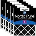 Nordic Pure 10x20x1 Pleated MERV 8 Pure Carbon Air Filters 6 Pack