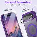 Lamcase for iPhone Air Case,with Magnetic Invisible Stand [Military Drop Protection] [Compatible with MagSafe] Shockproof Slim Translucent Anti-Slip with 2 Screen Protector,Deep Purple