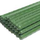 G-LEAF Garden Stakes 6 ft Plastic Coated Steel Tube Sturdy Metal Plant Sticks for Tomato,Cucumber,Bean,Tree,Pack of 25