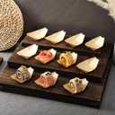 Hoolerry 300 Pcs Disposable Wood Boat Plates Dishes 4 Inches Bamboo Plates Sushi Boat Disposable Bamboo Leaf Dish Serving Tray Food Container Wood Bowl For Catering Home, about 4 x 2.56 inches/ 11.5 x 6.5 cm