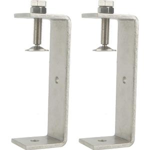 Stainless Steel C Clamps Small 5 Inch for Mounting, Heavy Duty U Clamps for Metal Working, Desk Clamp with Stable Wide Jaw Opening & Protective Pads/I-Beam Design (2pcs)