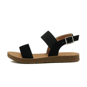 Soda BASHFUL-2 KIDS/CHILDREN/GIRLS Casual Open Toe Single Band with Elastic Ankle Strap Buckle Fashion Slide Flat Sandal, Size 3