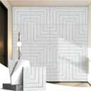 Acoustic Panels Right Angled Line Pattern Sound Absorbing Wall | 6 Pack 23.6x23.6 Inch Self-Adhesive High-Density, Decorative, Soundproofing Noise Cancelling for Home Office Recording Studio