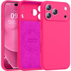 Magnetic for iPhone 17 Pro Max Case [Compatible with Magsafe] [Premium Silicone Satin-Smooth Touch] Slim Shockproof Anti-Scratch Microfiber Lining Case, 6.9 inch, Hot Pink