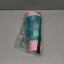 Artoid Mode Inspirational Fitness Workout Sports Protein Shaker Bottle 24-Ounce, Dual Mixing Technology with Shaker Balls & Mixing Grids Included, Twist and Lock Protein Box Storage Included (Cream Pink/Aqua Green)