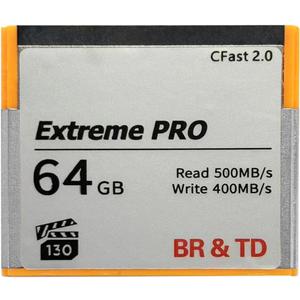 BR & TD 64GB Extreme PRO CFast 2.0 Memory Card, 64GB