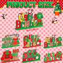 DoubleFill 6 Pcs Christmas Ugly Sweater Party Decorations Ugly Sweater Party Table Decor Christmas Wooden Centerpieces Xmas Tabletop Sign Ugly Sweater Display with Letters for Holiday Party Supplies