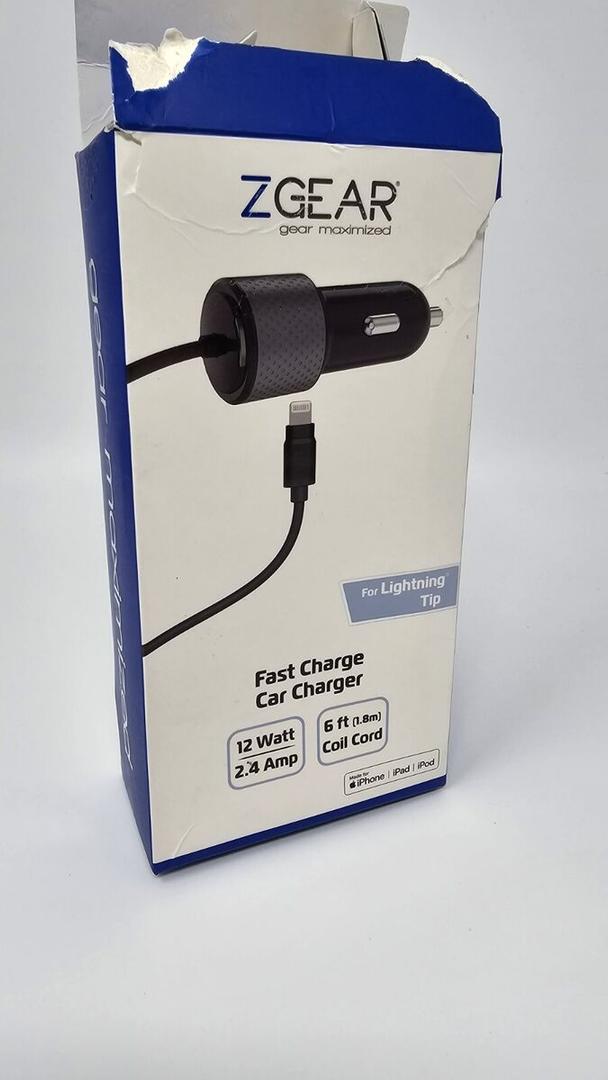 ZGEAR FAST CHARGE CAR CHARGER 12Watt. 6ft