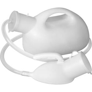 2000ml Portable Urinal for Men, Large Capacity Bedside Urinal with Lid & Tubing, Leak Proof Travel Urinal for Car Camping Outdoor, Male Urinal Set for Nighttime Use with Funnel Brush