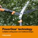 Fiskars 23" Hedge Shears, Hedge Clippers with PowerGear2 Technology that Multiplies Power for Less Effort, Garden Shears with SoftGrip Handles and Shock-Absorbing Bumpers