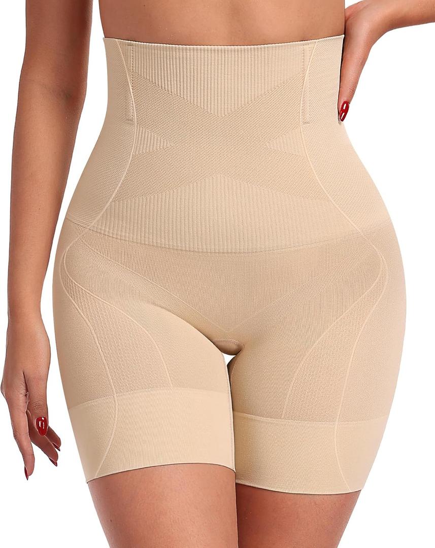 OEAK Shapewear Tummy Control for Women Thigh Slimmer High Waisted Body Shaper Shorts Butt Lifting Shapewear for Under Dresses (Nude, M)