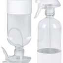 TERESRY 2 Pack 360° Glass Spray Bottles with Silicone Sleeve, 16 oz Empty Refillable Containers with Adjustable Spray Nozzles, Spray Bottles for Hair, Cleaning Solutions and Plants White