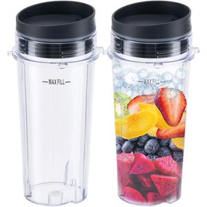Replacement16oz Blender Cup for Ninja,Single Serve Blender Cup With Lids Set For BL770 BL780 BL660 BL740 BL810 Nutri Ninja Series Blenders (2-pack)