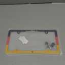 Germany Flag License Plate Frame German Flag License Plate Holder Colorful Stainless Steel Auto Parts Funny License Plate Decoration with Screws Size 12.3" x 6.3"