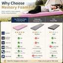 CYMULA Memory Foam Camping Mattress Pad,Sleeping Pad for Camping,Non-Slip Bottom Floor Car Mattress Bed with Retaining Portable Roll up Mattress Pad Mat for Travel Truck Guest Bed Tent, Pink Single:75*30*3