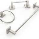 RUACQ 3 Pieces Bathroom Hardware Set, SUS 304 Stainless Steel Toilet Paper Holder, Towel Ring, 18-inch Towel Bar Set, Wall Mounted, Heavy Duty(Brushed Nickel)