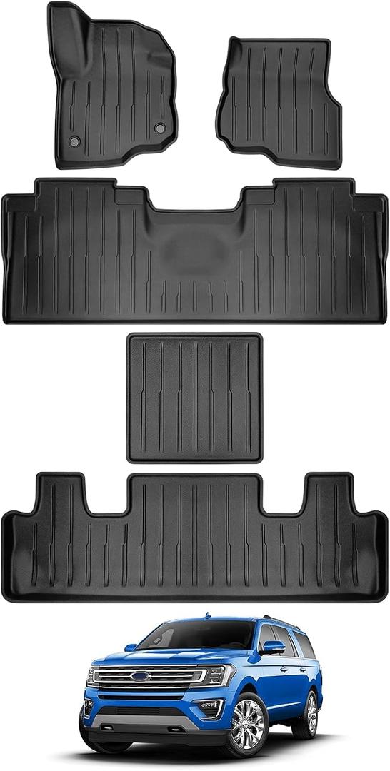 Floor Mat Compatible with 2018-2024 Ford Expedition & Expedition Max 7seater TPE All-Weather Floor Liner for 2023 Expedition Accessories (for Expedition/max)