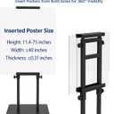 Black Pedestal Poster Sign Stand for Display, Adjustable Height Up to 80 Inchs, Heavy Duty Banner Double Sided Sign Holder for Board & Foam