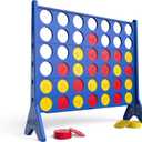 Connect 4 Oversized Edition Game - Giant Classic Four-in-a-Row Family Fun - Indoor & Outdoor Strategy Board Games for Adults & Kids - 42-Count Colorful Discs - Quick Assembly & Slide Release Reset