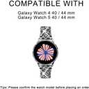Mosonio Compatible with Samsung Galaxy Watch FE 2024 40mm/Galaxy Watch 5 Band 40mm 44mm/ Galaxy Watch 4 Band 40mm 44mm with Protective Cover Case, 20mm Bling Metal Galaxy Watch Band for Women (Silver, Black, Rose Pink, Rose Gold, Colorful, Starlight)