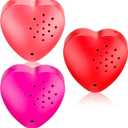Copkim 3 Pcs 20 Seconds Valentine's Voice Recorder for Stuffed Animal Heart Shape Sound Recorder Push Button Recordable Device Sound Module for Gift Recording Voice Message(Red, Rose Red, Pink)