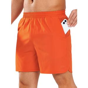 NORTHYARD Mens Swim Trunks 5" Beach Swim Shorts Quick Dry Bathing Suit with Mesh Liner Packable, Orange, 2XL (Orange, XXL)