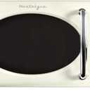 Nostalgia Retro 700W Microwave Oven 0.7 Cu Ft Capacity  Child Safety Lock, 8 Auto-Cook Settings  Countertop Kitchen Appliance  Ivory