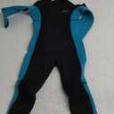 Hevto Kids Wetsuit for Boys Girls Toddler Youth 3/2mm Neoprene Full Wet Suits in Cold Water for Swimming Surfing Diving (16, K1-3mm-Back Zip-Blue)