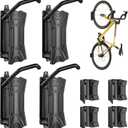 monTEK Heavy Duty Bike Wall Mount, Swivel Bike Wall Hanger Holds Up to 77lbs, Space-Saving Bike Rack Garage, Bike Storage for Bedroom Home Office, 4 Pack