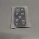 2 x Crossbody Case for iPhone 16 Pro Max - Black with Stylish Silver Detachable Chain - Silver Bows