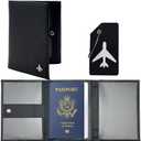 Pilot Wallet Passport Holder RFID Blocking Nappa Leather Travel Wallet, Stylish Travel Companion for Aviation Professionals (Black)