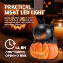 Halloween Flameless Candles Halloween Decorations 12 Pack Pumpkin Cat LED Nightlight Candles Indoor Table Decor Gifts