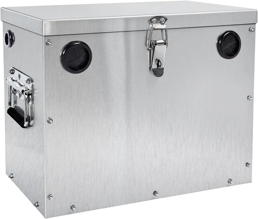 12V Car/RV/Marine Battery Box, Assemble Stainless Steel Battery Relocation Kit for Trailer, Boat, Trolling Motor, Kayak (Group 27)