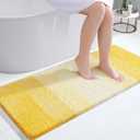 OLANLY Bathroom Runner Rugs 44x24, Extra Soft Absorbent Microfiber Bath Rugs, Rubber Backing, Quick Dry, Machine Washable Bath Mats for Bathroom Floor, Tub and Shower, Home Decor Accessories, Yellow