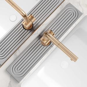 eormoe Faucet Mat for Kitchen Sink - Diatomaceous Earth Faucet Splash Guard, Fast Drying Sink Protector - Water Absorbing Stone for Bathroom Sink (Grey, 20'' x 3.9'') (Gray)