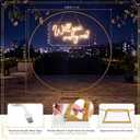 Will You Marry Me Sign 6.6 ft Large Metal Round Wedding Arch Stand Marry Me LED Neon Light Sign Proposal Decoration Red Carpet Aisle 4000pcs Rose Petals for Proposal Engagement Anniversary, 16.54 x 9.84 inches, 6.56 ft