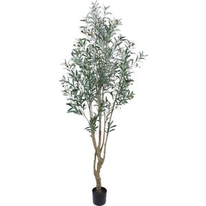 Artificial Olive Tree 8FT Tall Faux Silk Plant Fake Potted Olive Tree with Branch Leaves and Lifelike Fruits for Home Office Store Decor Indoor