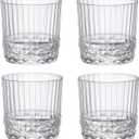 Bormioli Rocco America '20s 10.125 oz. Rocks Drink Drinking Glasses, Clear, Set of 4