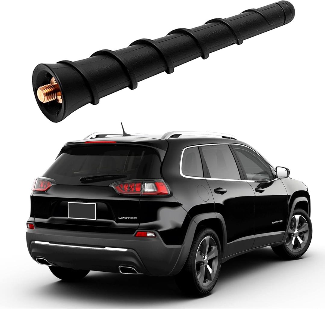 BASIKE Short Antenna fits 2011-2025 Cherokee, Grand Cherokee, Jeep Renegade, Compass, Dodge Journey, Avenger, Durango, Dart, Chrysler 200, 68297936AA 5091100AA (4.5 INCH)