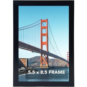 OMISHE 5.5x8.5 inch Picture Frame Black for Wall Hanging or Tabletop Poster, 5.5 x 8.5 Frame Wall Gallery Photo Frame, Black Pack of 3