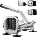 French Fry Cutter, Heavy Duty Potato Slicer, Stainless Steel French Fries Cutter for Sweet Potato, Carrot, Yam, Cucumbers, 1/2&3/8&1/4 Cutter