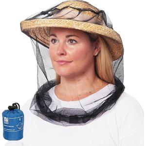 EVEN NATURALS Premium Mosquito Head Net - Ultra-Fine Bug Net for Maximum Head Protection  Lightweight, Breathable Insect Shield for Camping, Hiking and Outdoor Adventures - 25x26x39 Inches (1-Pack)