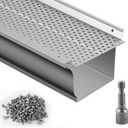 VEVOR Gutter Guard, 5 inch Width, Aluminum Leaf Filter DIY Gutter Cover, 13 PCS 52 ft Total Length, 0.157'' Hole Diameter & 0.02'' Thick Fits Any Roof or Gutter Type (Silver)